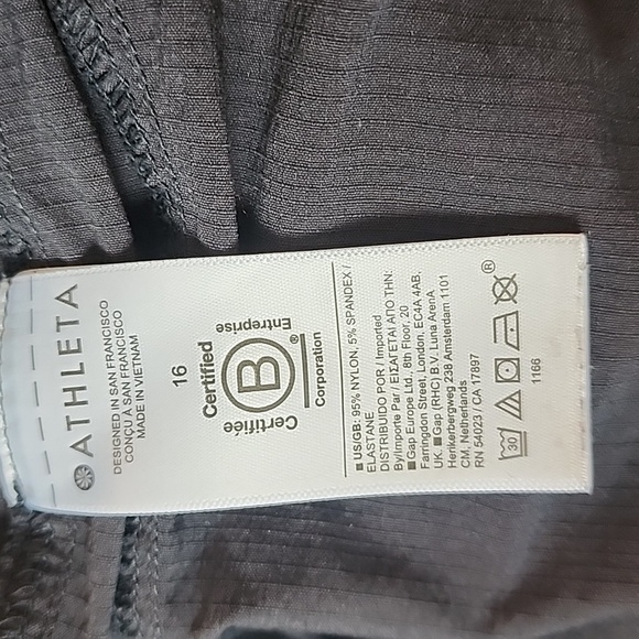 Athleta black nylon drawstring waist zipper ankle wider leg pants 16 - Picture 13 of 15